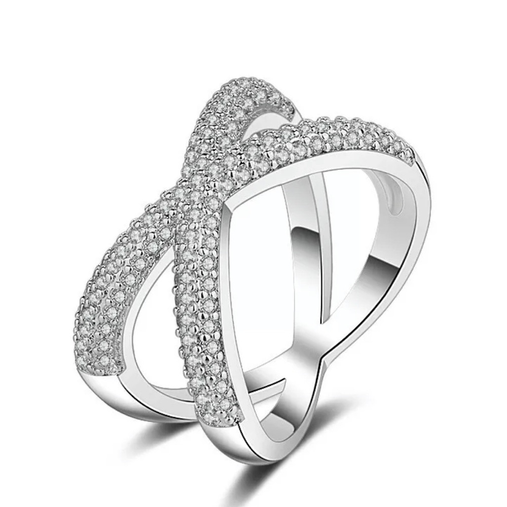 Crisscross 925 Silver Eternity Ring